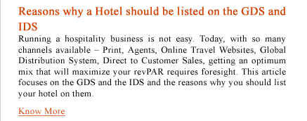 Reasons why a Hotel should be listed on the GDS and IDS
