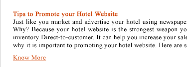 Tips to Promote your Hotel Website