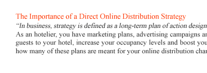 The Importance of a Direct Online Distribution Strategy
