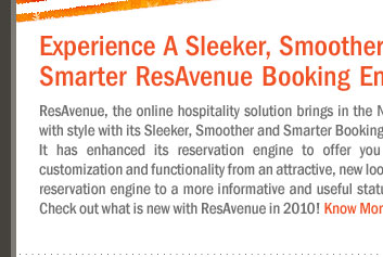 Experience A Sleeker, Smoother and Smarter ResAvenue Booking Engine
