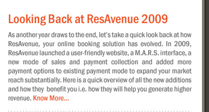 Looking Back at ResAvenue 2009