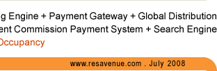 Your Hotel Website + ResAvenue = Internet Booking Engine + Payment Gateway + Global Distribution System + Internet Distribution System + Global Agent Commission Payment System + Search Engine Promotion + Voice Reservation Services = 100% Occupancy