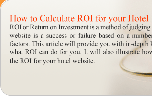 How to Calculate ROI for your Hotel Website?