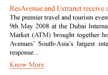 ResAvenue and Extranet receive a positive response at ATM