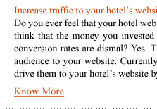 Increase traffic to your hotel's website using Search Engine Optimization