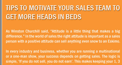 Tips to Motivate Your Sales Team To Get More Heads in Beds