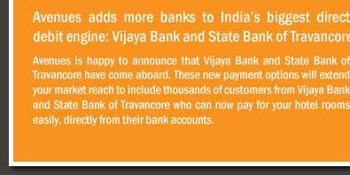 Avenues adds more banks to India’s biggest direct debit engine: Vijaya Bank and State Bank of Travancore