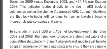 2009 GDS and ADS exceeds 2007 and 2008 booking volume