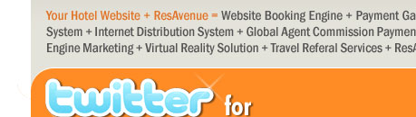 Your Hotel Website + ResAvenue = Website Booking Engine + Payment Gateway + Channel Connect + Global Distribution System + Internet Distribution System + Global Agent Commission Payment System + Voice Reservation Services + Search Engine Marketing + Virtual Reality Solution + Travel Referal Services + ResAvenue PhonePay Solution = 100% Occupancy