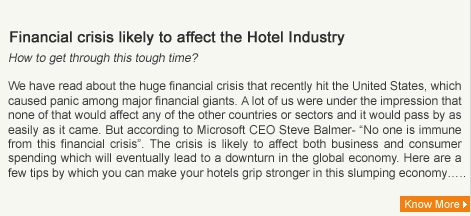 Financial crisis likely to affect the Hotel Industry