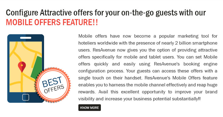 Configure Attractive Offers for Your on-the-go Guests with our Mobile Offers Feature!!