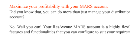 Maximize your profitability with your MARS account
